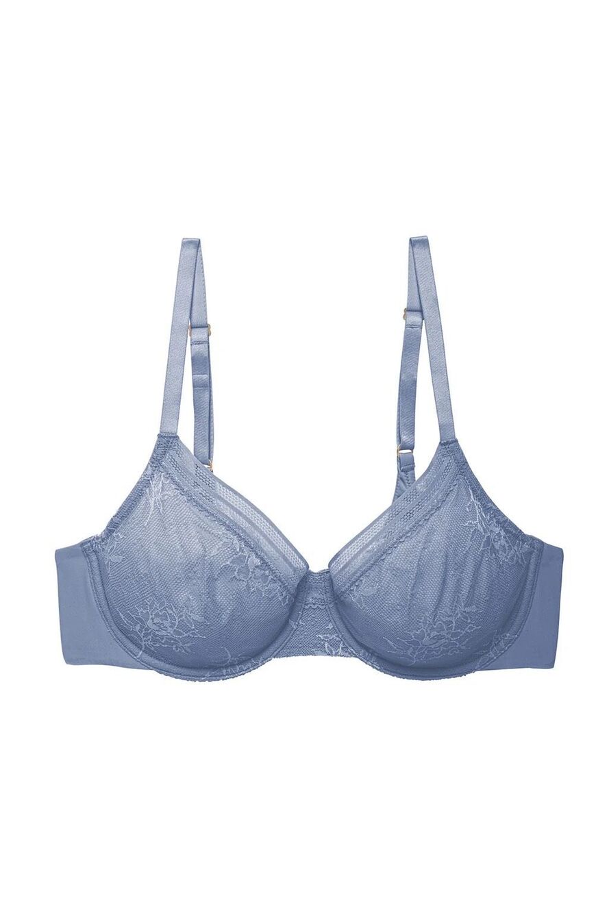 Natori Love Lace Smooth Back Underwire Non-Padded Bra Country Blue 36DD